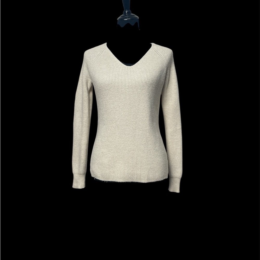 JCP Classic Cream V-Neck Women's Sweater